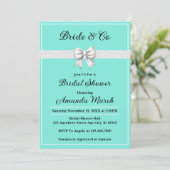 エレガントブライド&コホワイトグリッターブライダルシャワー 招待状 (スタンド正面)