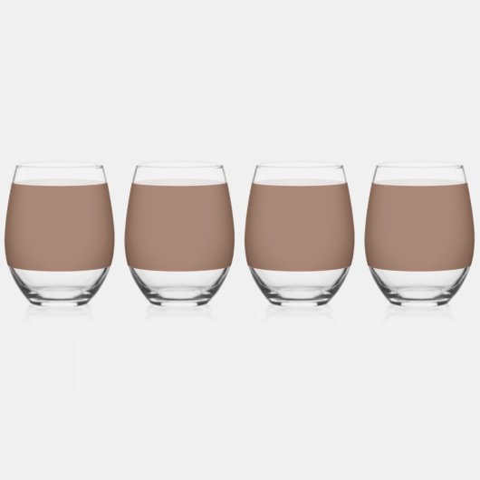 エレガントブラウンステレスワイングラス ステムなしワイングラス (正面)