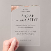 エレガントブラシバラ結婚金ゴールド アクリル招待状 (インサイチュ (ポータブル))