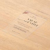 エレガントブラシバラ結婚金ゴールド アクリル招待状 (レイダウン)