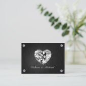 エレガントブラックとシルバーとダイヤモンドRSVPカード エンクロージャーカード (スタンド正面)