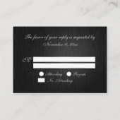エレガントブラックとシルバーとダイヤモンドRSVPカード エンクロージャーカード (裏面)