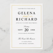 エレガントブラックと金ゴールド結婚のフォイル招待状 箔招待状 (正面)