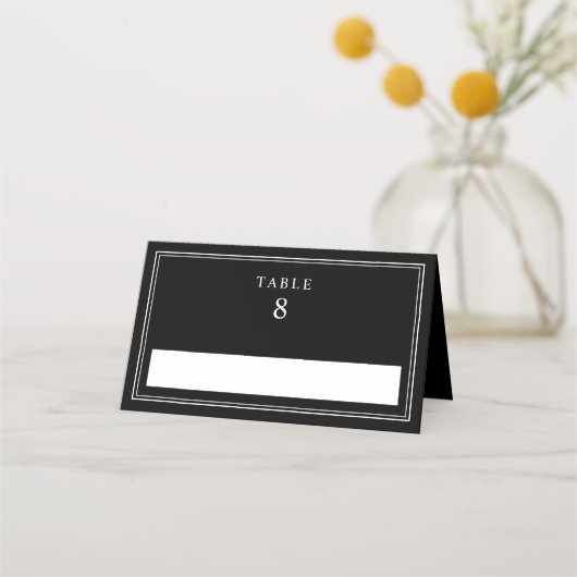 エレガントブラックウェディング プレイスカード (正面)