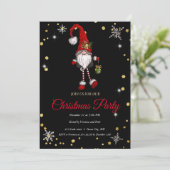 エレガントブラッククリスマス格言、フレームクリスマス 招待状 (スタンド正面)