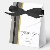 エレガントブラックグレイ金ゴールドストライプタイポグラフィ結婚ズ フェイバーボックス (正面)