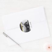 エレガントブラックグレイ金ゴールドストライプタイポグラフィ結婚ズ ラウンドシール (封筒)