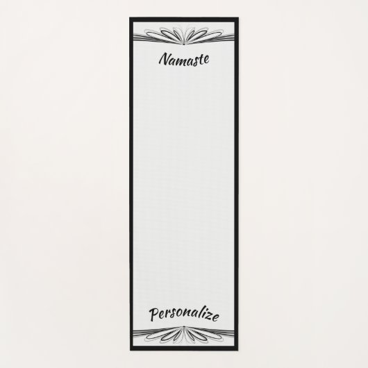エレガントブラックグレーゼンヨガナマステパーソナライズされた ヨガマット (正面)