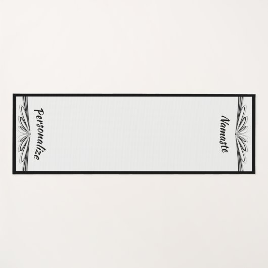 エレガントブラックグレーゼンヨガナマステパーソナライズされた ヨガマット (正面(横))