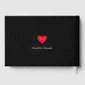 エレガントブラックシルバーフォイル結婚記念日 ゲストブック (裏面)