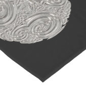 エレガントブラックシルバーメダリオンエンボスルック ショートテーブルランナー (コーナー)