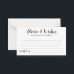 エレガントブラックスクリプ結婚トのアドバイス&ウィッシュカード アドバイスカード<br><div class="desc">シンプルBlack Scriptのエレガントアドバイスとウィッシュのカード – このアドバイスとウィッシュのカードを自由に編集し、カスタマイズし、美しいとウィッシュカードをカスタマイズする。編集オプションが使用可能。</div>