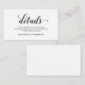 エレガントブラックスクリプ結婚ト、の詳細、オンラインRSVP エンクロージャーカード (正面/裏面)