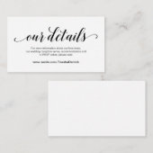 エレガントブラックスクリプ結婚ト、の詳細、オンラインRSVP エンクロージャーカード (正面/裏面)