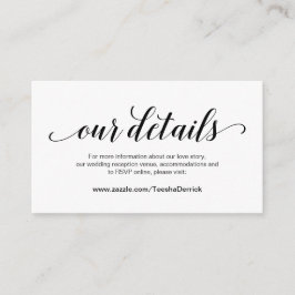 エレガントブラックスクリプ結婚ト、の詳細、オンラインRSVP エンクロージャーカード