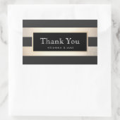 エレガントブラックストライプのとゴールドフェイクフォイル 長方形シール (バッグ)