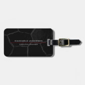 エレガントブラックストーンミニマスタイリッシュリスト ラゲッジタグ (正面横)