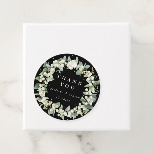 エレガントブラックスノーベリー+ユーカリリース結婚ズ フェイバータグ (インサイチュ)