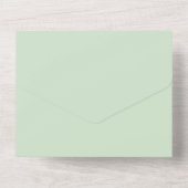 エレガントブラックセージ沿岸の水の色結婚の オールインワン招待状 (裏面)