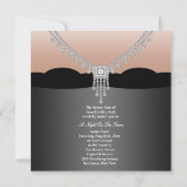 エレガントブラックタイフォーマルプロム招待状 招待状 (裏面)