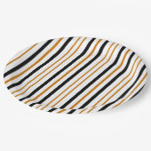 エレガントブラックテラストライプのコタモダンヴィンテージ ペーパープレート (アングル)