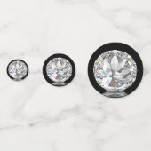 エレガントブラックテーブル上のダイヤモンドパーティー宝石 コンフェッティ (正面)