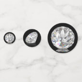 エレガントブラックテーブル上のダイヤモンドパーティー宝石 コンフェッティ (裏面)