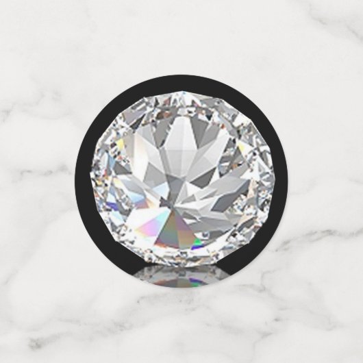 エレガントブラックテーブル上のダイヤモンドパーティー宝石 コンフェッティ (スモール正面)