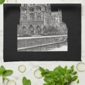 エレガントブラックノートルダム最高のパリシアンシェフ キッチンタオル (折り畳み)