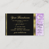 エレガントブラックパープルグリッターダイヤモンド縁ど金ゴールド 名刺 (裏面)