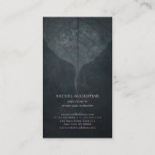 エレガントブラックパープル白熱［赤熱］光を放つロータスヨガインストラクター 名刺 (裏面)