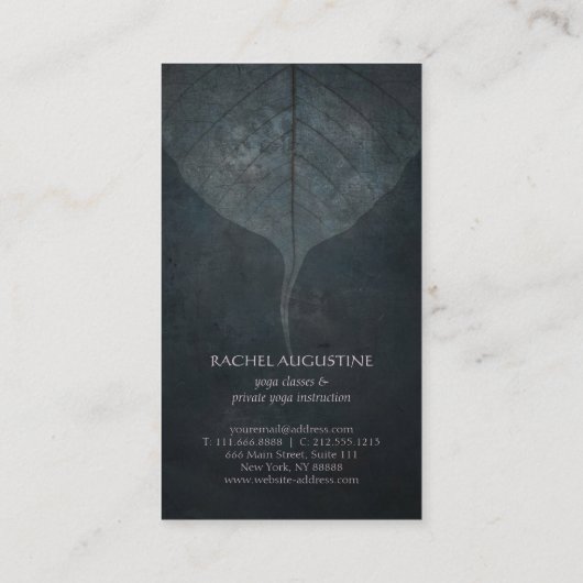 エレガントブラックパープル白熱［赤熱］光を放つロータスヨガインストラクター 名刺 (裏面)