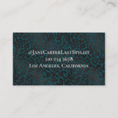 エレガントブラックヒョウonグリーンアニマルプリント 名刺 (裏面)