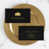 エレガントブラックフェイク金ゴールドハ実在ウスエステート 名刺