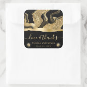 エレガントブラックフォイルと金ゴールドグリッターアゲート結婚ト スクエアシール (バッグ)