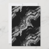 エレガントブラックフォイル&シルバーグリッターアゲート結婚ズ 招待状 (裏面)