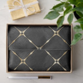 エレガントブラックベルベフェイクット金ゴールド格子高級 薄葉紙 (ギフト)