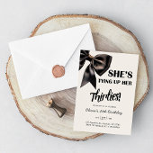 エレガントブラックボウ40th誕生日招待状 招待状