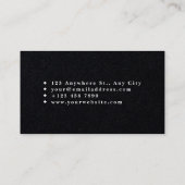 エレガントブラックミニマルクラシックリスト 名刺 (裏面)