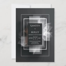 エレガントブラックミニマル結婚リストジオメトリック