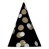 エレガントブラックモダン金ゴールド紙吹雪ホリデーパーティー パーティーハット (右)