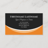 エレガントブラックモノグラム3dエフェクトのオレンジ色のシェイプ 名刺 (裏面)