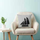 エレガントブラックヨットオンライトグレー クッション (椅子)