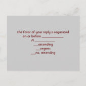 エレガントブラックレースベージュヴィンテージ結婚式RSVP インビテーションポストカード (裏面)