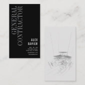 エレガントブラック一般請負業者名刺 名刺 (正面/裏面)