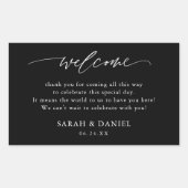 エレガントブラック結婚ウェルカムギフト 長方形シール (正面)