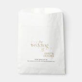 エレガントブラック金ゴールド華美結婚タイポグラフィケーキ フェイバーバッグ (正面)