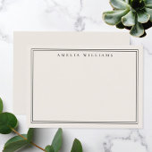 エレガントブラック&アイボリーミニマリスト縁ど2 ノートカード