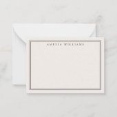 エレガントブラック&アイボリーミニマリスト縁ど2 ノートカード (正面)