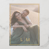 エレガントブラック&ゴールド結婚フォイル 箔招待状 (裏面)